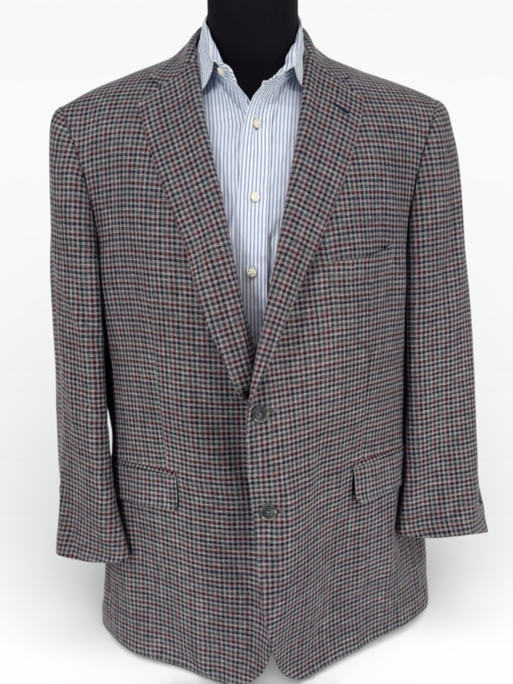 J. Hilburn Sport Coat  50 R Ermenegildo Zegna Silk Linen Wool Plaid Blazer